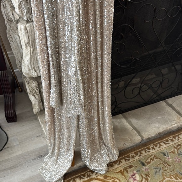 Eliza J Gold Sequin Wrap Dress - Picture 2 of 7